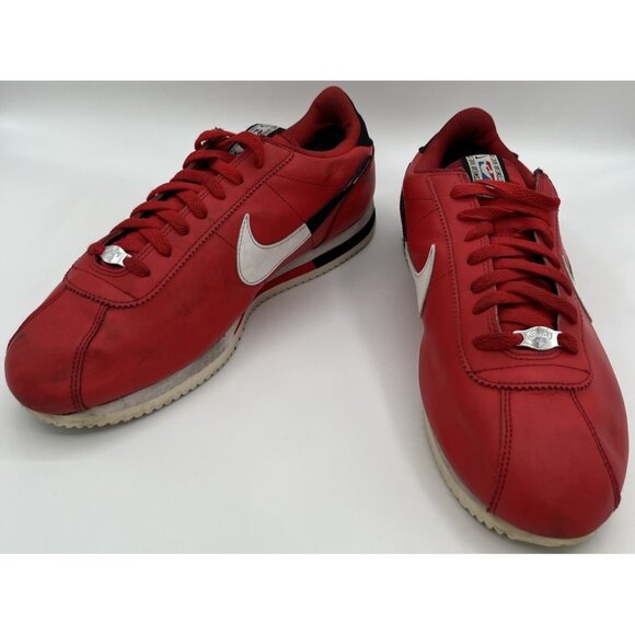 Nike Cortez NBA SE Red White Black Running Shoes Rare CI1047-600 Mens Size 12 - Picture 1 of 10